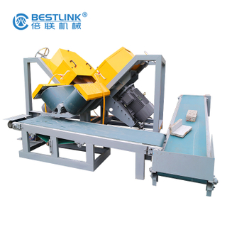 Double Blades Thin Stone Veneer Saw with L Return Conveyors, Direct Factory Supply!