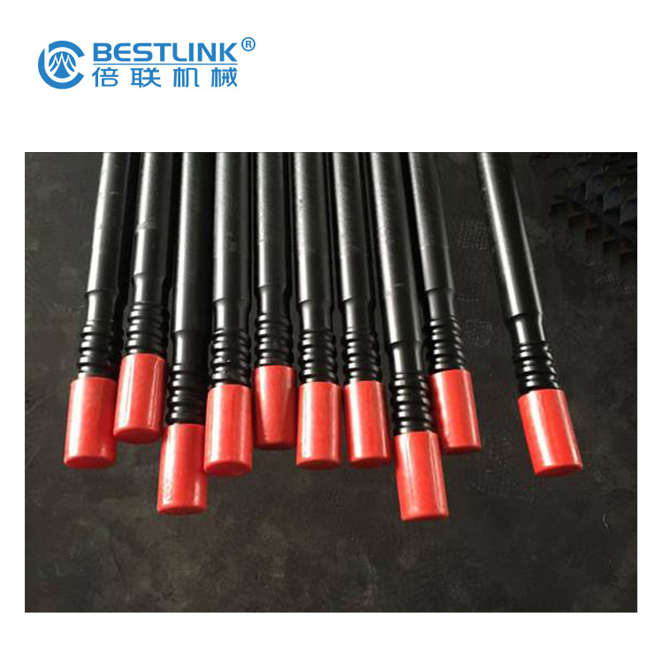 Round Shaped Hardened Drill Rod , Threaded Steel Drill Rod Customized Size