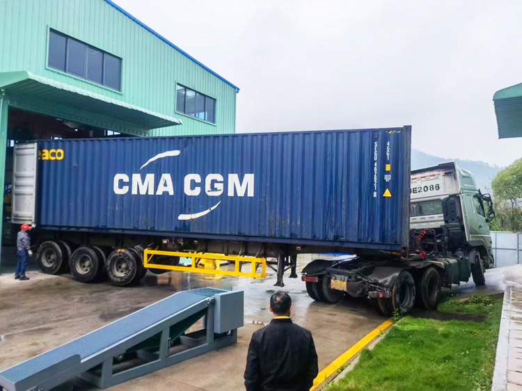 40GP Containers Will Be Ship To The USA- Double Blades Thin Stone Veneer Saw with L Return Conveyors