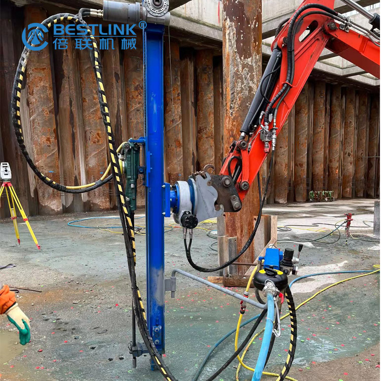 Air Jack Hammer YT28 Pneumatic Drilling Mast for Excavator mounted to Drill Small Hole