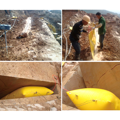 Stone Block Separating Pushing Air Bag After Diamond Wire Cutting